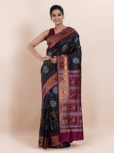 KAVVYA  BLACK IKAT WEAVING SAREE